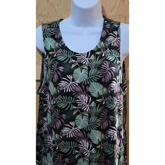 Cynthia Rowley Sleeveless Tropical Leaf Print Dress Multicolor Womens Size L - Picture 3 of 7